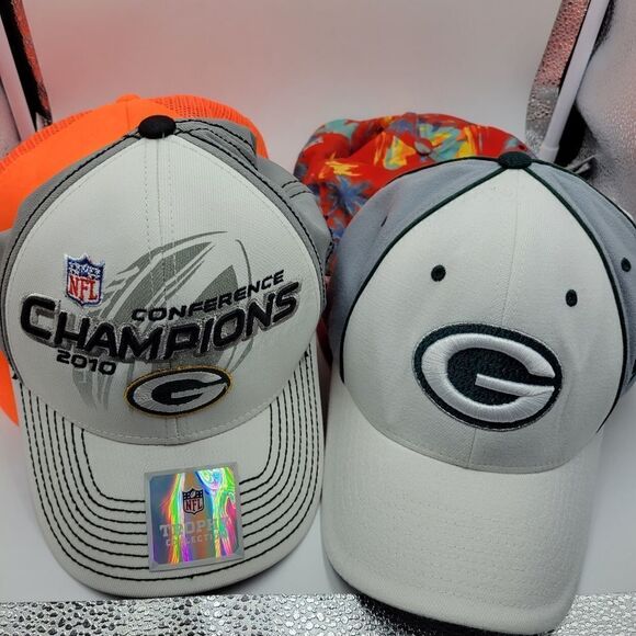 HATS set of 4 men's hats Wisconsin Green Bay Preowned - Picture 1 of 9
